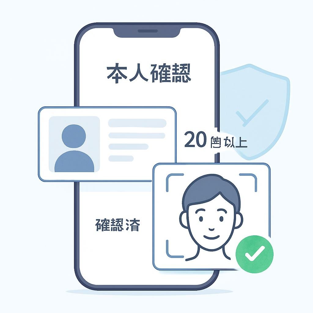図解：公的身分証明書による本人確認（20歳以上・確認済み）